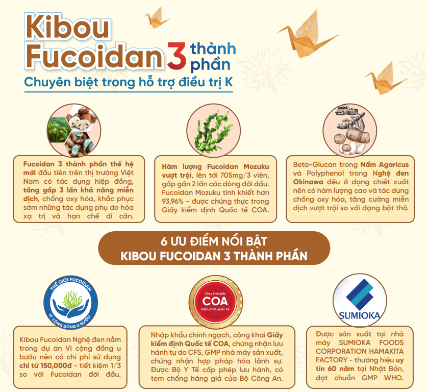 6 ưu điểm nổi bật Kibou Fucoidan 3 thành phần