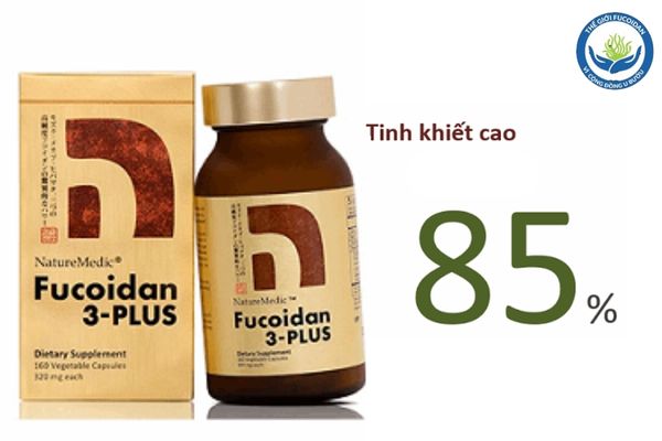 Fucoidan 3 plus có độ tinh khiết trên 85%
