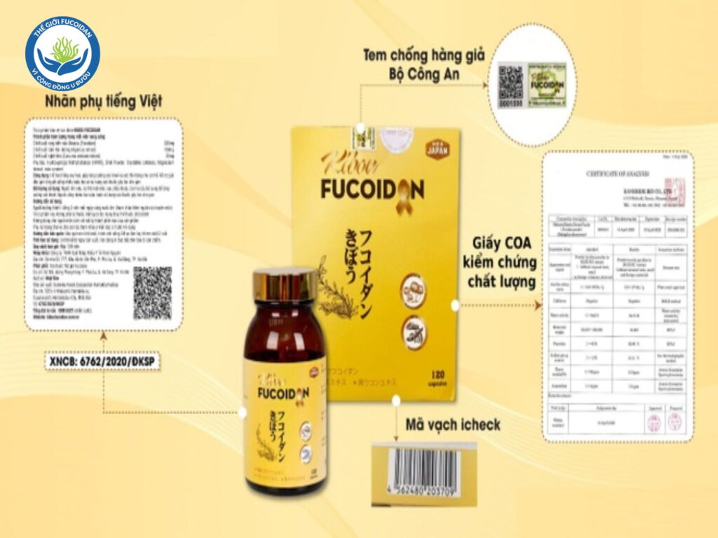 Kibou Fucoidan chính hãng có đầy đủ giấy tờ đạt chuẩn chất lượng